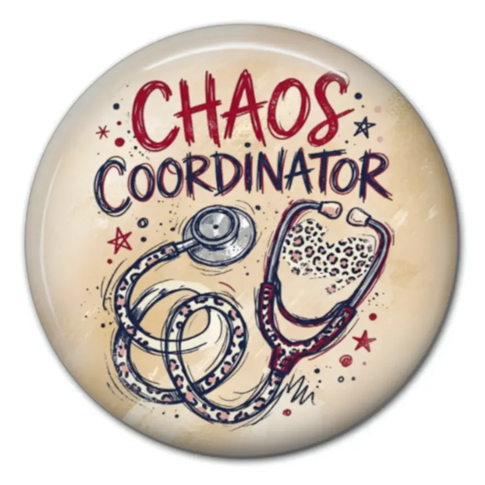 Chaos Coordinator Nurse Badge Reel Stethoscope Retractable ID Holder Gift